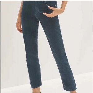 Aritzia DENIM FORUM The Arlo High Rise Straight Corduroy Jean Pant Blue Sz 25